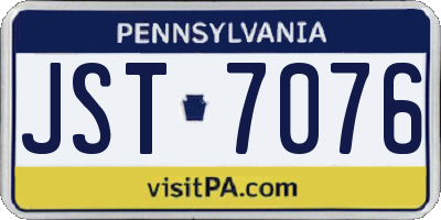 PA license plate JST7076