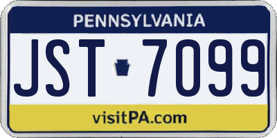 PA license plate JST7099