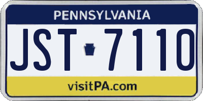PA license plate JST7110
