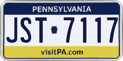 PA license plate JST7117
