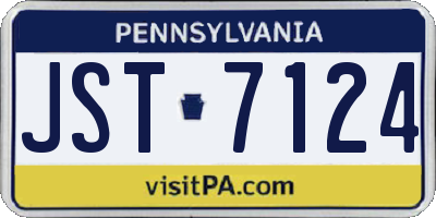 PA license plate JST7124