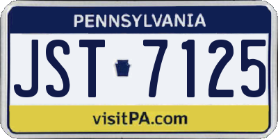 PA license plate JST7125