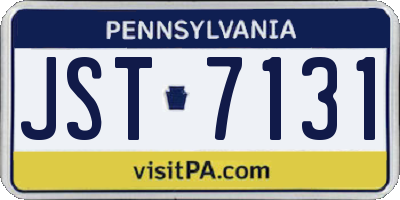 PA license plate JST7131