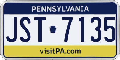 PA license plate JST7135
