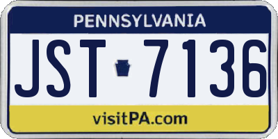 PA license plate JST7136