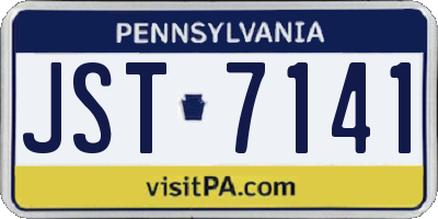 PA license plate JST7141