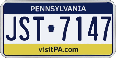 PA license plate JST7147