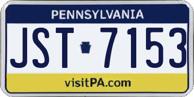 PA license plate JST7153
