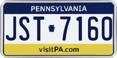 PA license plate JST7160