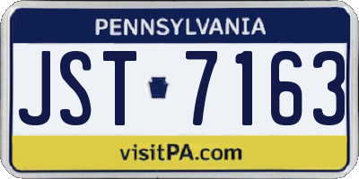 PA license plate JST7163