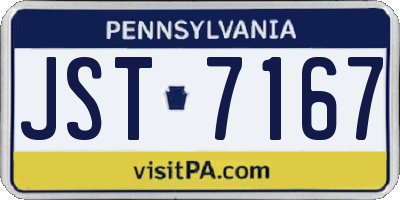 PA license plate JST7167