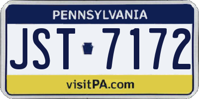 PA license plate JST7172
