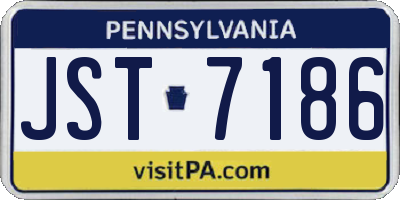 PA license plate JST7186