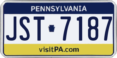 PA license plate JST7187