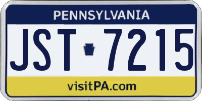 PA license plate JST7215