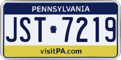 PA license plate JST7219