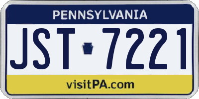 PA license plate JST7221