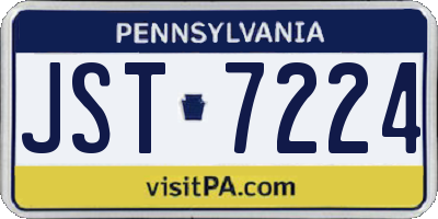 PA license plate JST7224