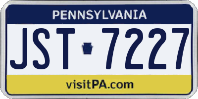 PA license plate JST7227