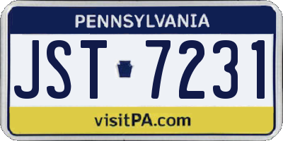 PA license plate JST7231