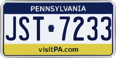 PA license plate JST7233