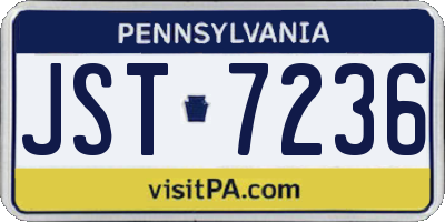 PA license plate JST7236