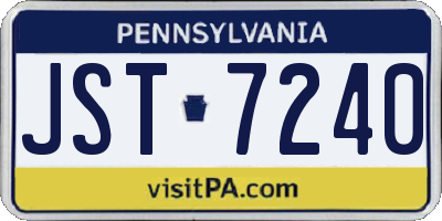 PA license plate JST7240