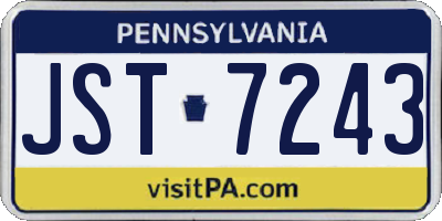 PA license plate JST7243