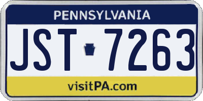 PA license plate JST7263