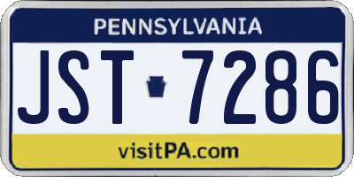 PA license plate JST7286