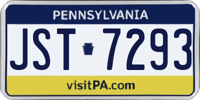 PA license plate JST7293