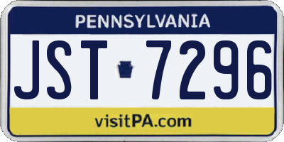 PA license plate JST7296