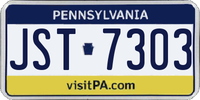 PA license plate JST7303