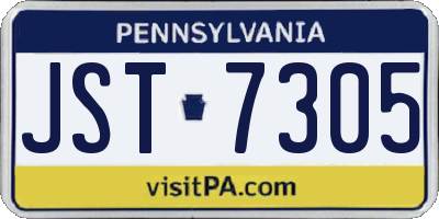PA license plate JST7305