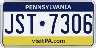 PA license plate JST7306