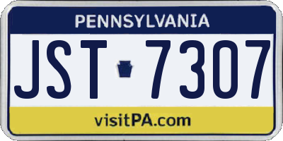 PA license plate JST7307