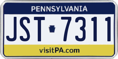 PA license plate JST7311