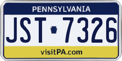 PA license plate JST7326