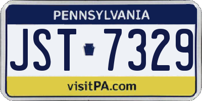 PA license plate JST7329