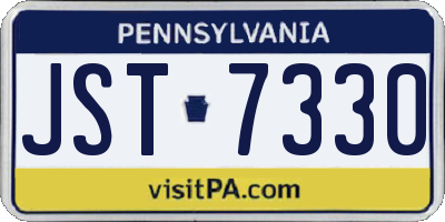 PA license plate JST7330