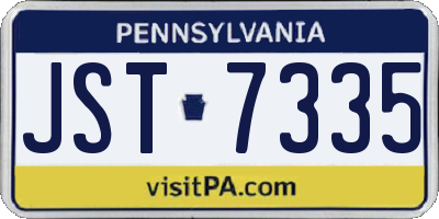 PA license plate JST7335