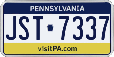 PA license plate JST7337