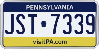 PA license plate JST7339