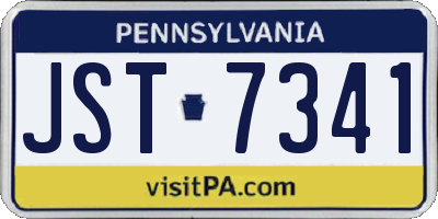 PA license plate JST7341