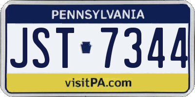 PA license plate JST7344