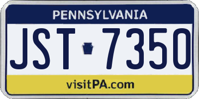 PA license plate JST7350