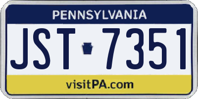 PA license plate JST7351