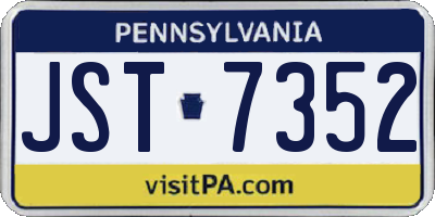 PA license plate JST7352