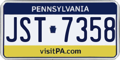 PA license plate JST7358