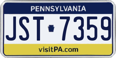 PA license plate JST7359